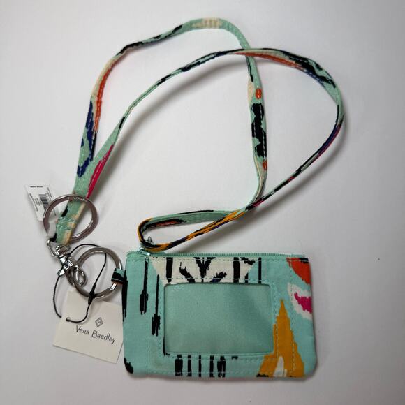 Vera Bradley Pueblo Aztec Print Zip ID Case & Lanyard NWT - Picture 1 of 3